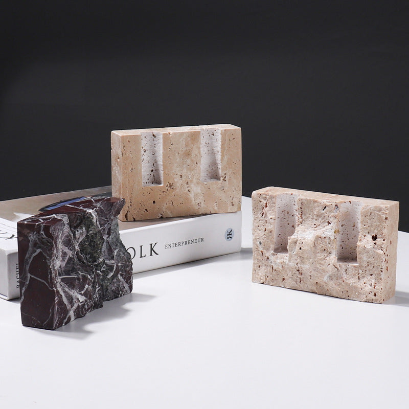 Handcrafted Stone Candle Holder for Refined Home Styling