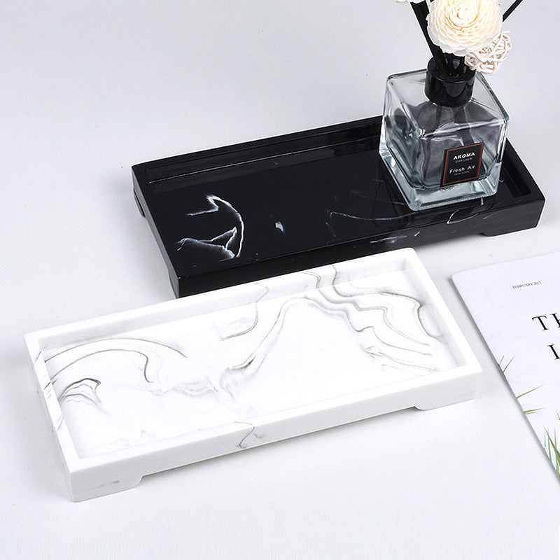 Handcrafted Marble Resin Tray for Refined Table Styling