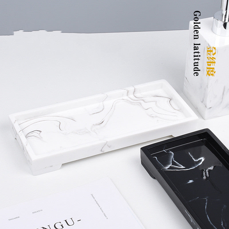 Handcrafted Marble Resin Tray for Refined Table Styling