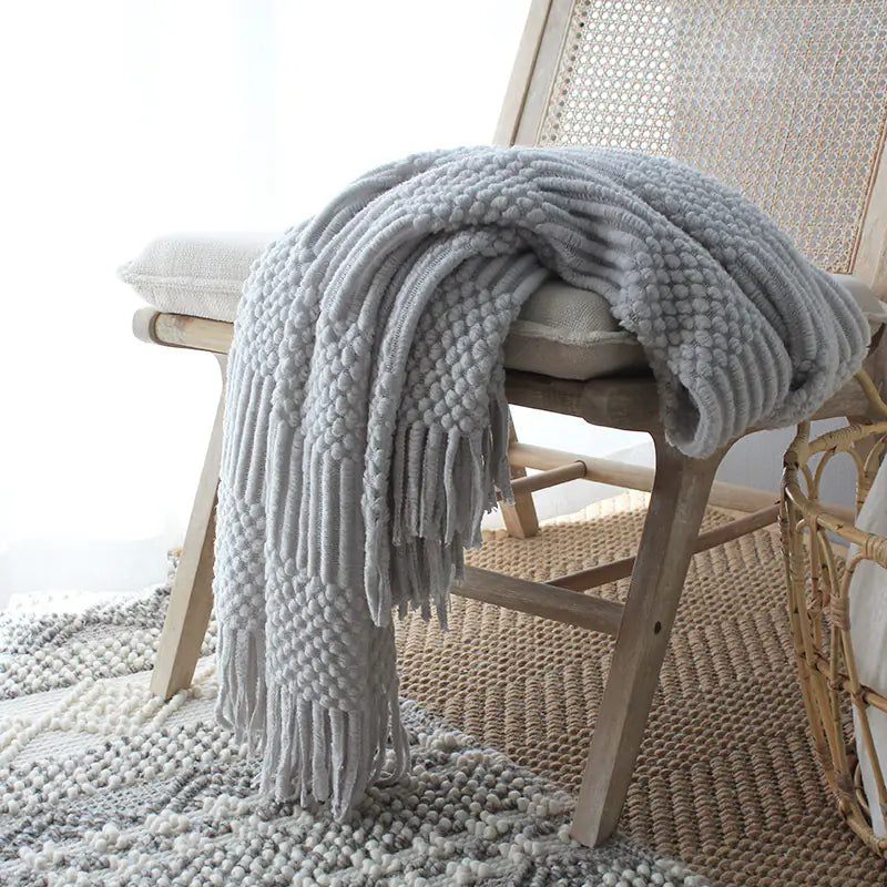 Nordic Knitted Wool Blanket for Cozy, Stylish Living
