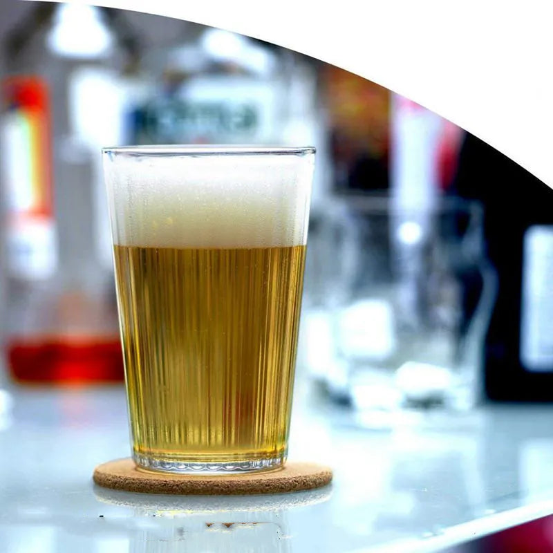 Minimal Cork Coaster Set with Holder for Thoughtful Table Styling