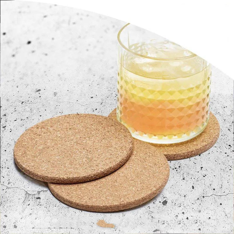 Minimal Cork Coaster Set with Holder for Thoughtful Table Styling