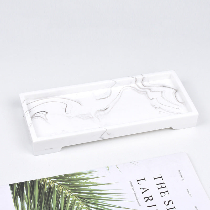 Handcrafted Marble Resin Tray for Refined Table Styling