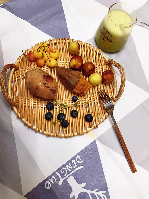 Wicker Bread & Snack Tray for Stylish, Organized Serving