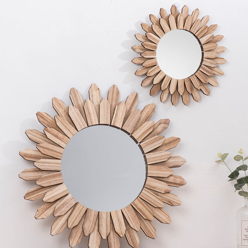 Solid Wood Hanging Mirror
