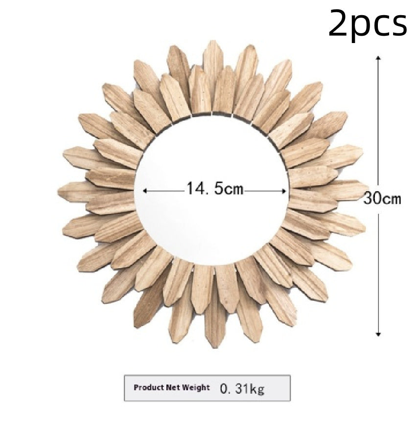 Solid Wood Hanging Mirror