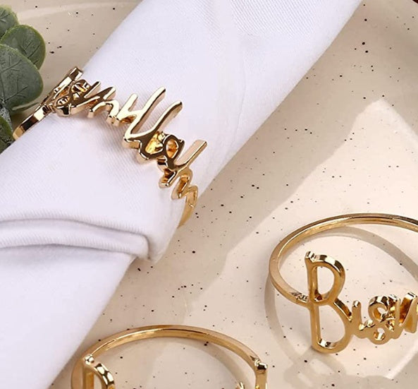 Metal Letter Napkin Ring