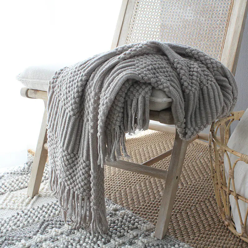 Nordic Knitted Wool Blanket for Cozy, Stylish Living