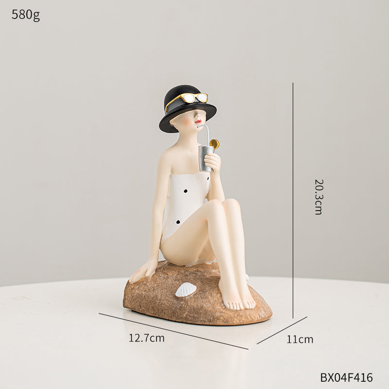 Minimal Nordic Girl Bookend for Calm Living Spaces