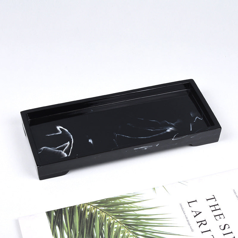 Handcrafted Marble Resin Tray for Refined Table Styling