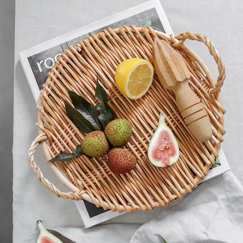 Wicker Bread & Snack Tray for Stylish, Organized Serving