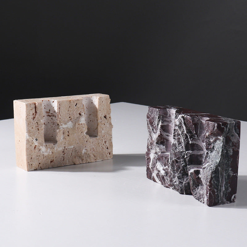 Handcrafted Stone Candle Holder for Refined Home Styling