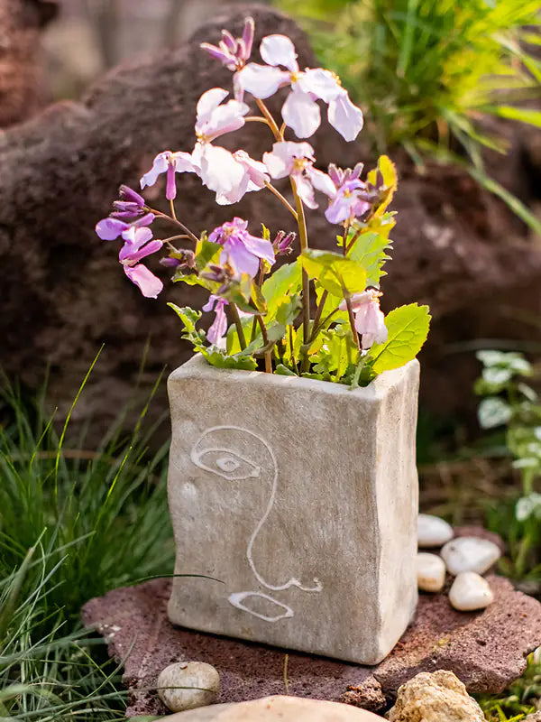 Handcrafted Terracotta Portrait Vase for Refined Home Styling