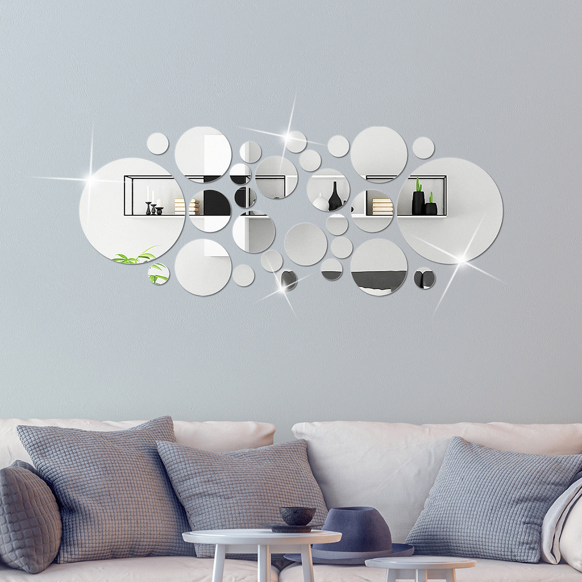 3D Acrylic Mirror Wall Sticker Set