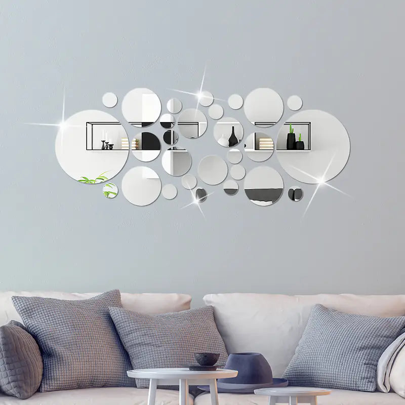 3D Acrylic Mirror Wall Sticker Set for Stylish, Modern Spaces