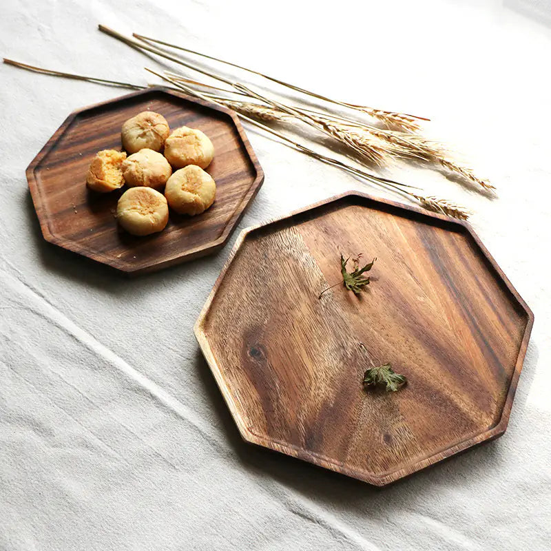 Acacia Wood Star Anise Tray for Warm, Intentional Serving