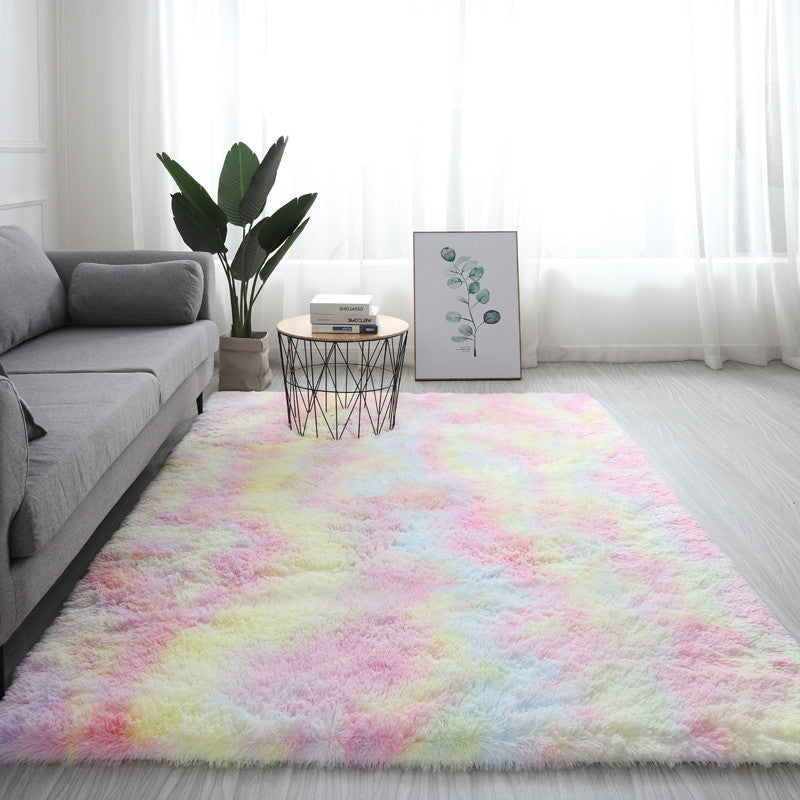 Tie-Dye Long Hair Rug for Cozy, Vibrant Living Spaces