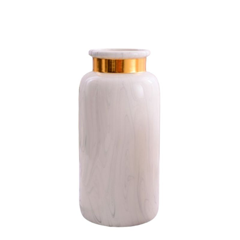Artisan Golden Marbled Vase for Timeless Decorative Touches