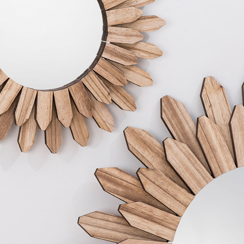 Solid Wood Hanging Mirror