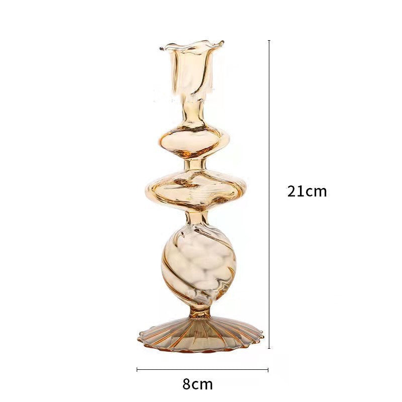Glass Candle Holder & Vase Ornament for Elegant, Ambient Styling