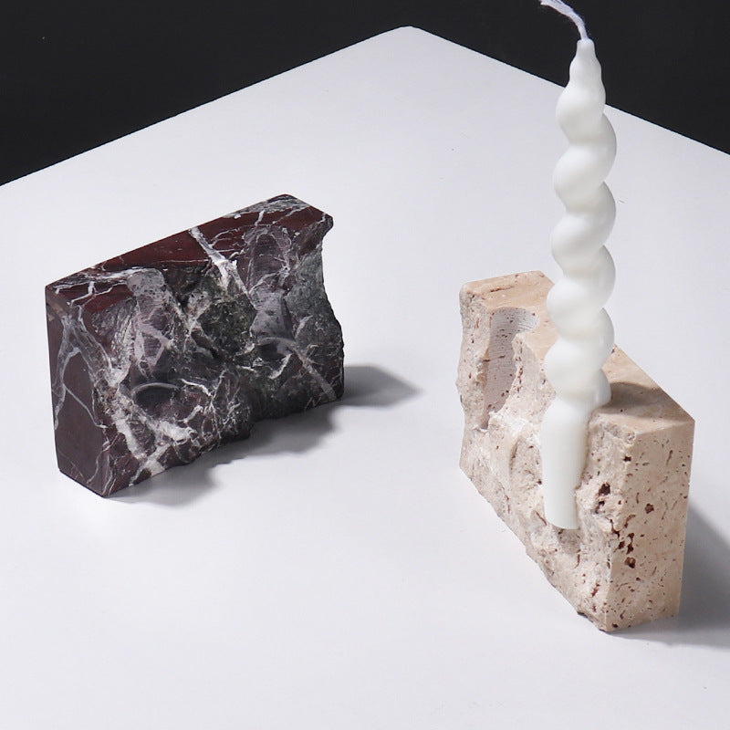 Handcrafted Stone Candle Holder for Refined Home Styling