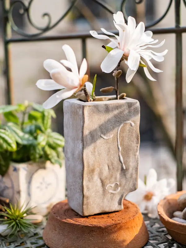 Handcrafted Terracotta Portrait Vase for Refined Home Styling