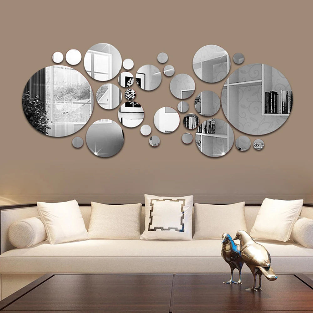 3D Acrylic Mirror Wall Sticker Set