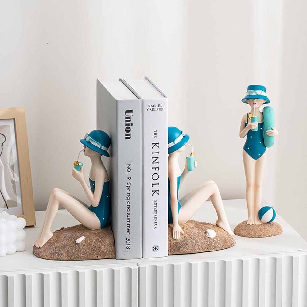 Minimal Nordic Girl Bookend for Calm Living Spaces