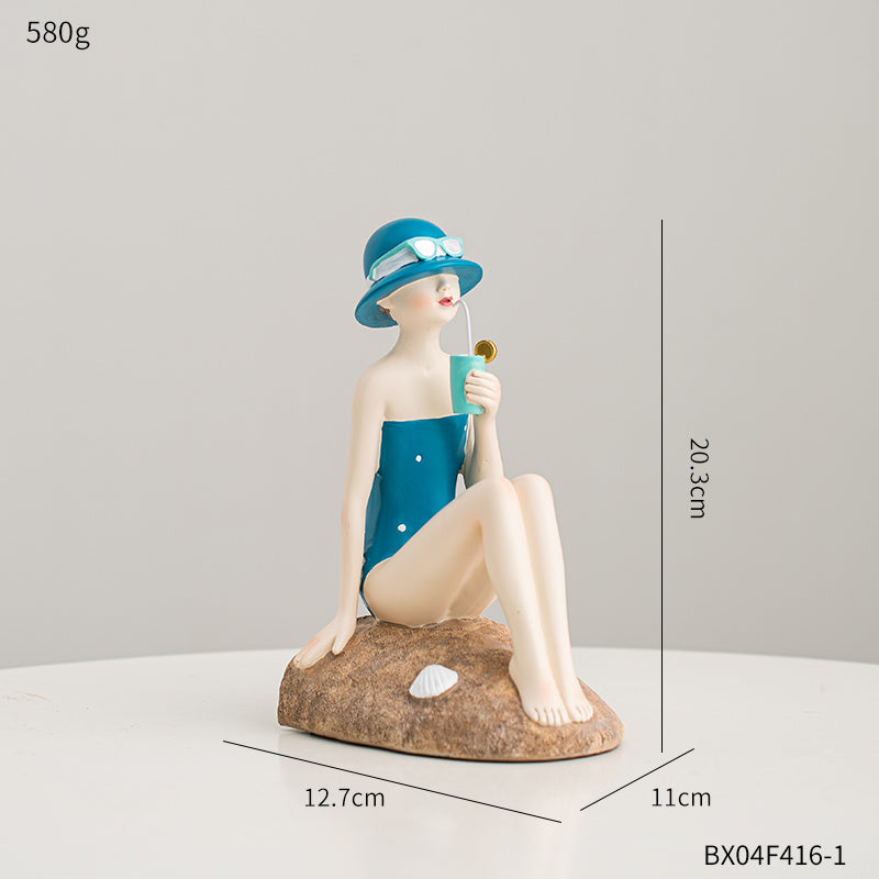 Minimal Nordic Girl Bookend for Calm Living Spaces