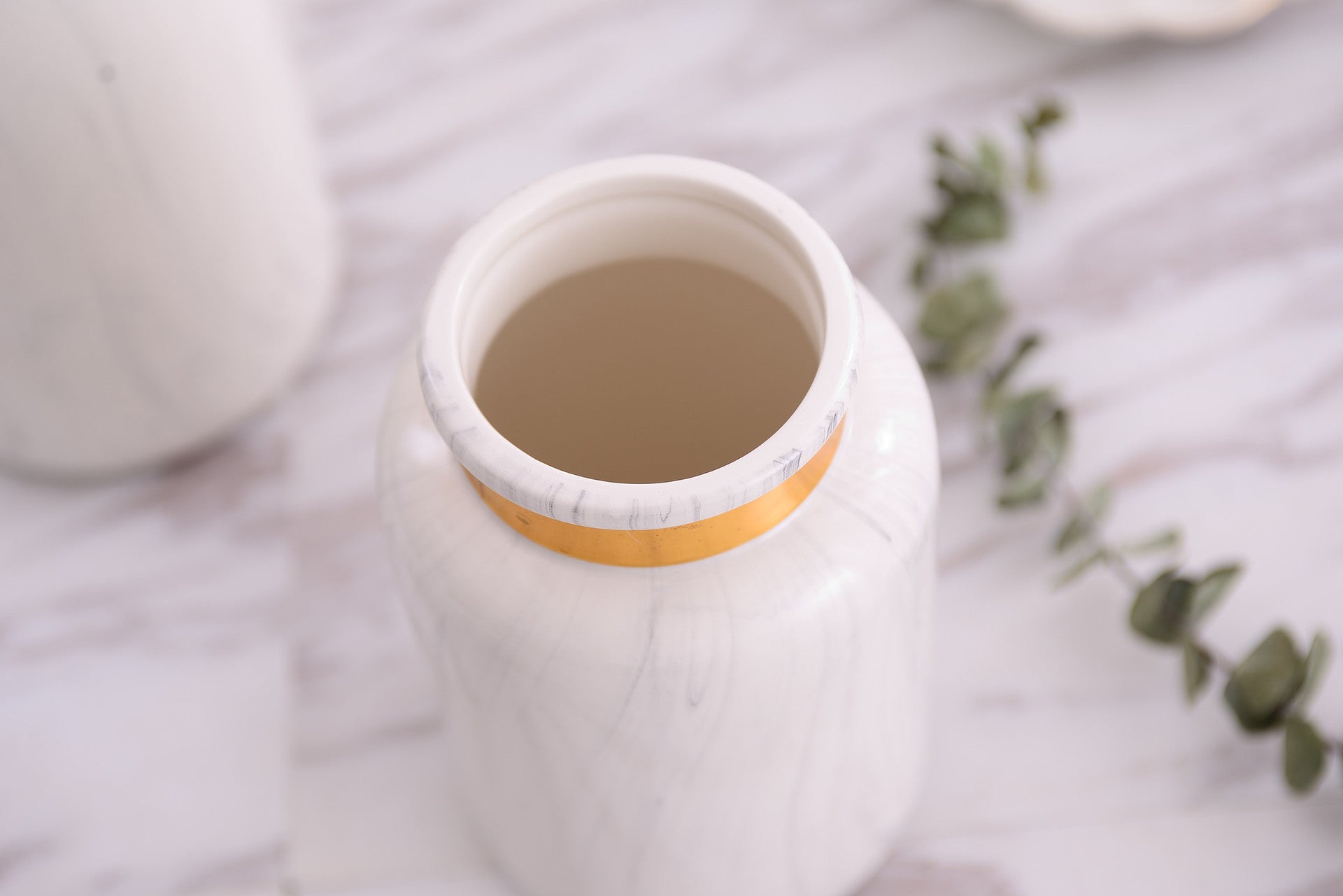 Artisan Golden Marbled Vase for Timeless Decorative Touches