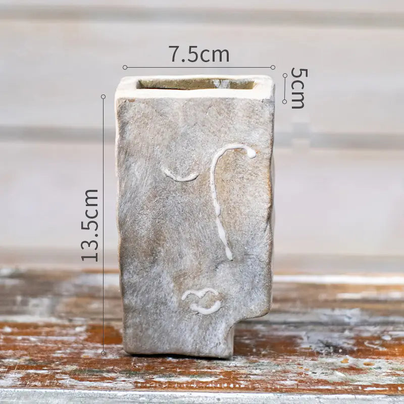 Handcrafted Terracotta Portrait Vase for Refined Home Styling