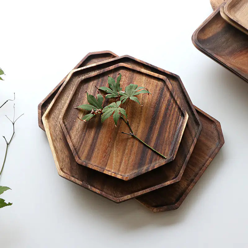 Acacia Wood Star Anise Tray for Warm, Intentional Serving
