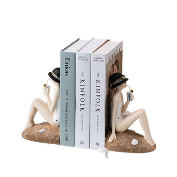 Minimal Nordic Girl Bookend for Calm Living Spaces