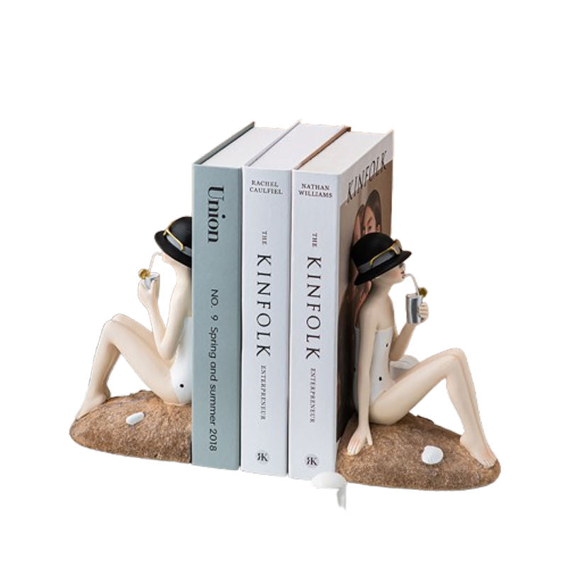 Minimal Nordic Girl Bookend for Calm Living Spaces